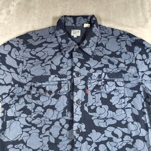 Levis Justin Timberlake Shirt Men Large Camo Fresh Leaves Button Up Floral Big E